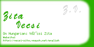 zita vecsi business card